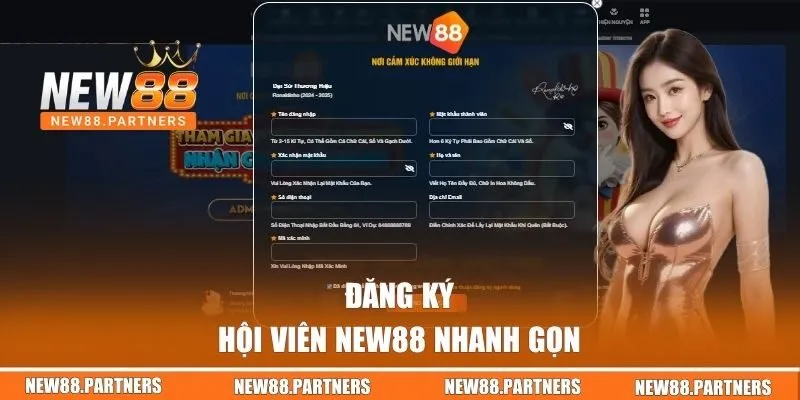 Đăng ký hội viên nhanh gọn