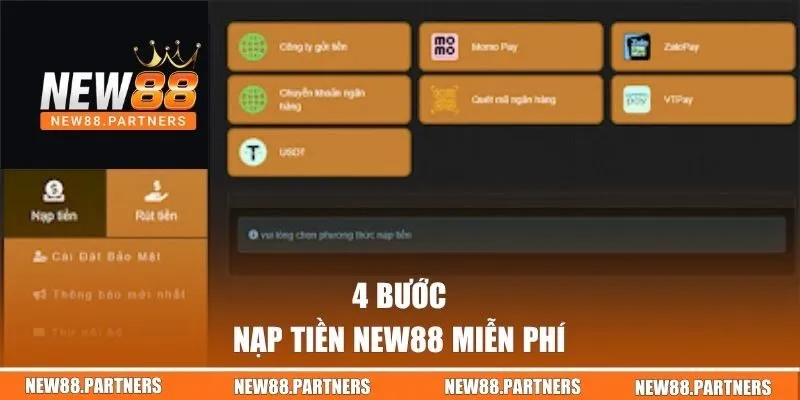 4 bước nạp tiền miễn phí